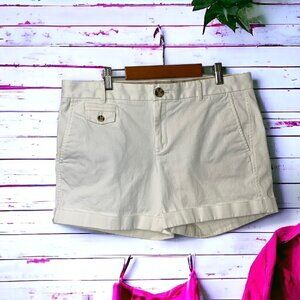 Banana Republic City Short White Stretch Cotton Size 10 8.5" Rise 4.5" Inseam
